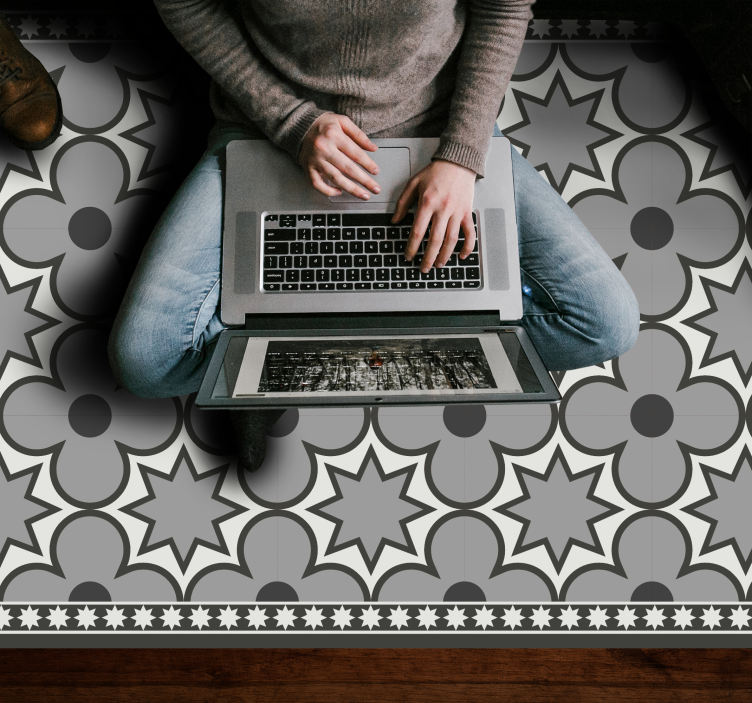 Star Pattern Style tile vinyl rug - TenStickers