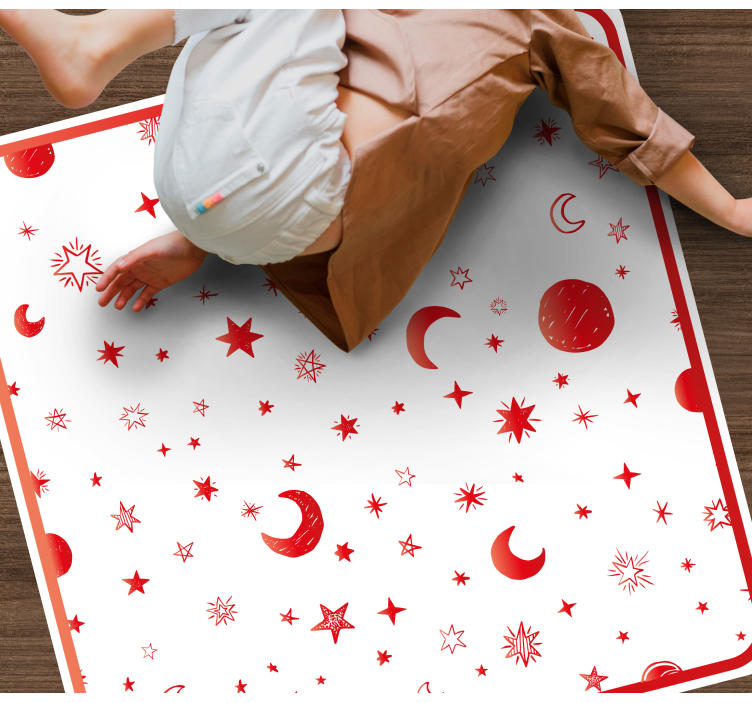 Star vinyl rug celestial elements - TenStickers