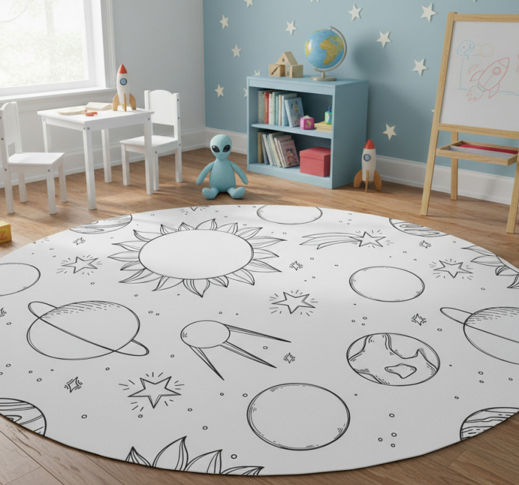 Star vinyl rug for kids' outer space playtime - TenStickers