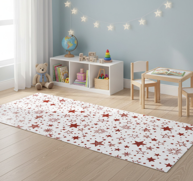 Star vinyl rug red watercolor star - TenStickers