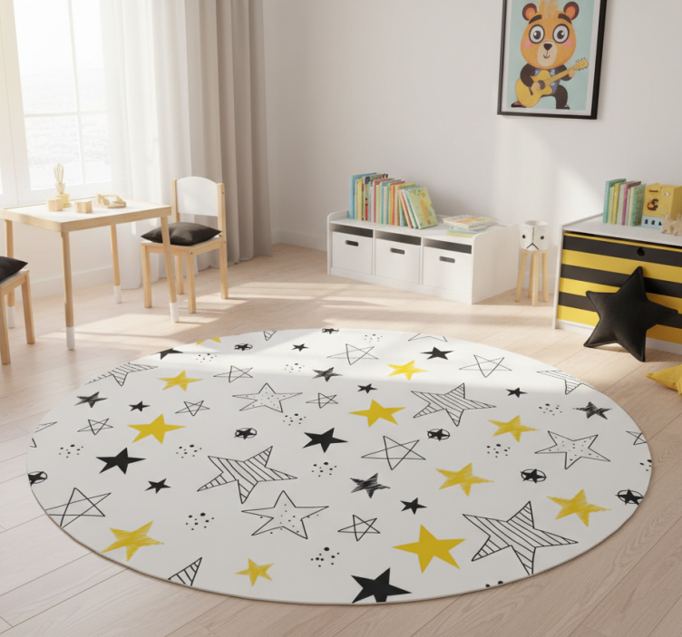 Star vinyl rug with rock and roll design - TenStickers