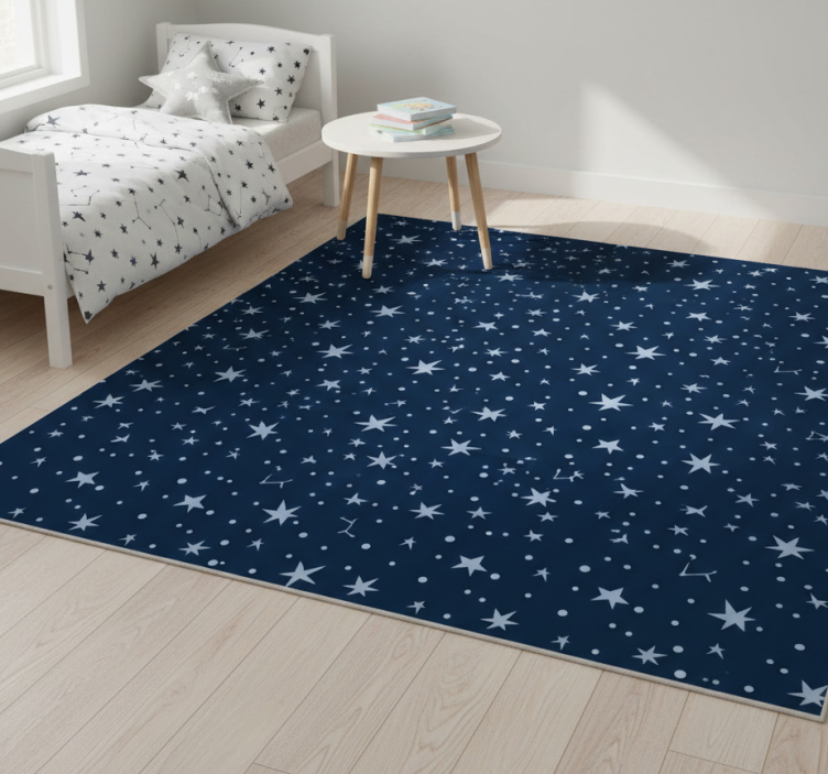 Star vinyl rug stars on navy blue - TenStickers
