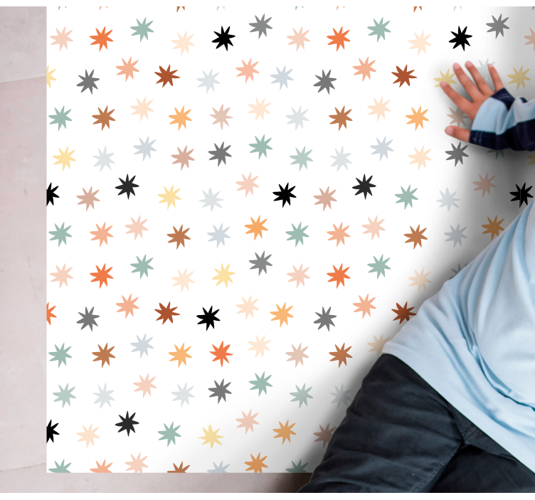 Star vinyl rug with colorful star design - TenStickers