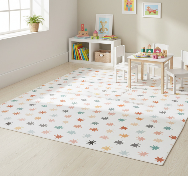 Star vinyl rug with geometric star design - TenStickers