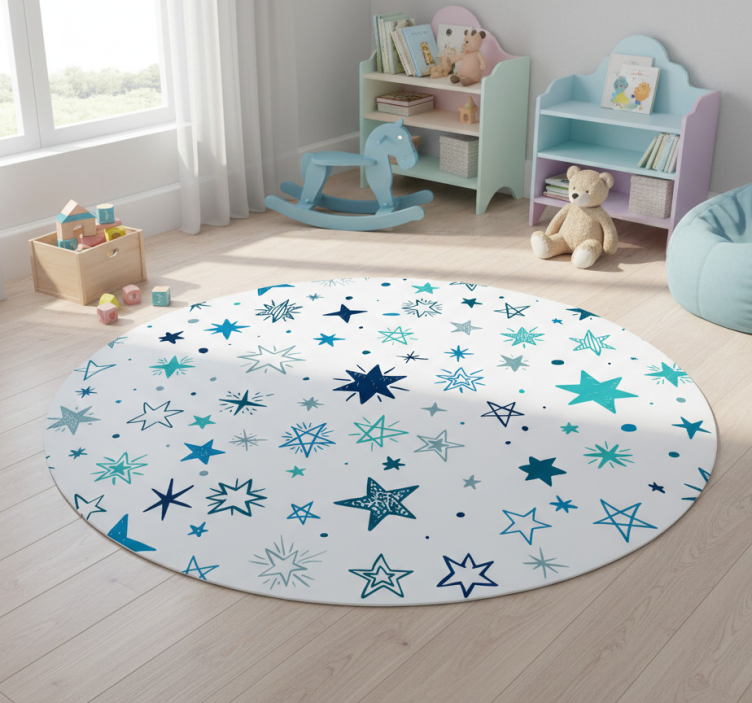 Star vinyl rug with geometric star pattern - TenStickers