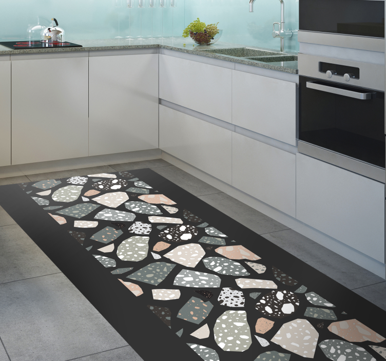 Stone effect vinyl rug colorful stone arrangement - TenStickers