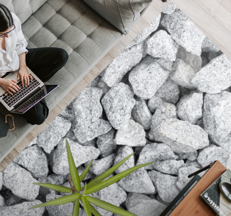 Stone textured surface stone effect vinyl rug - TenStickers