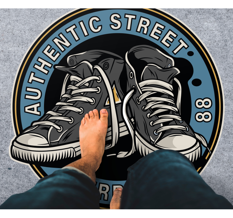 Street style sneakers teen vinyl rug - TenStickers