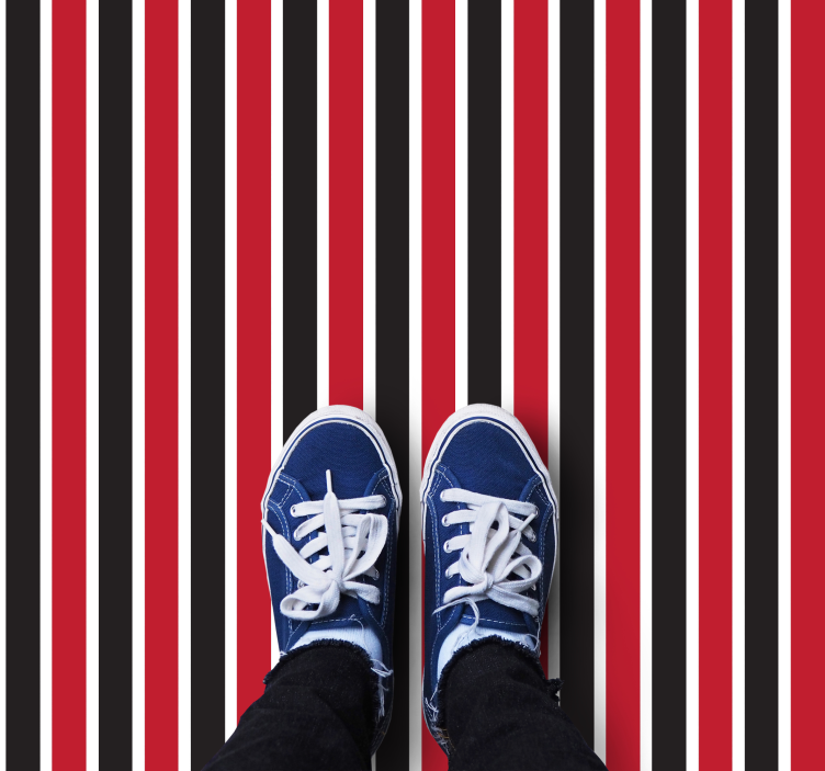 Striking Vertical Lines striped vinyl rug - TenStickers