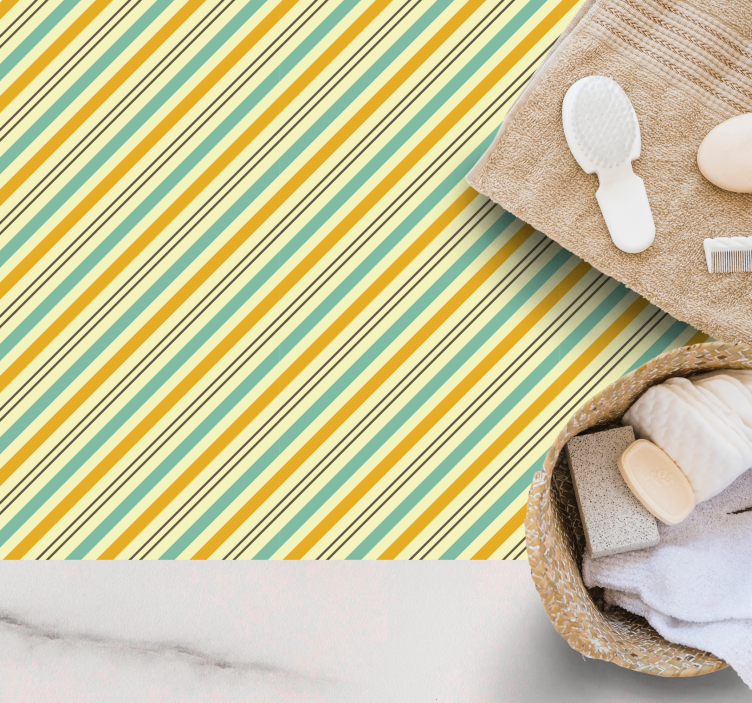 Striped vinyl rug with diagonal striped design - TenStickers