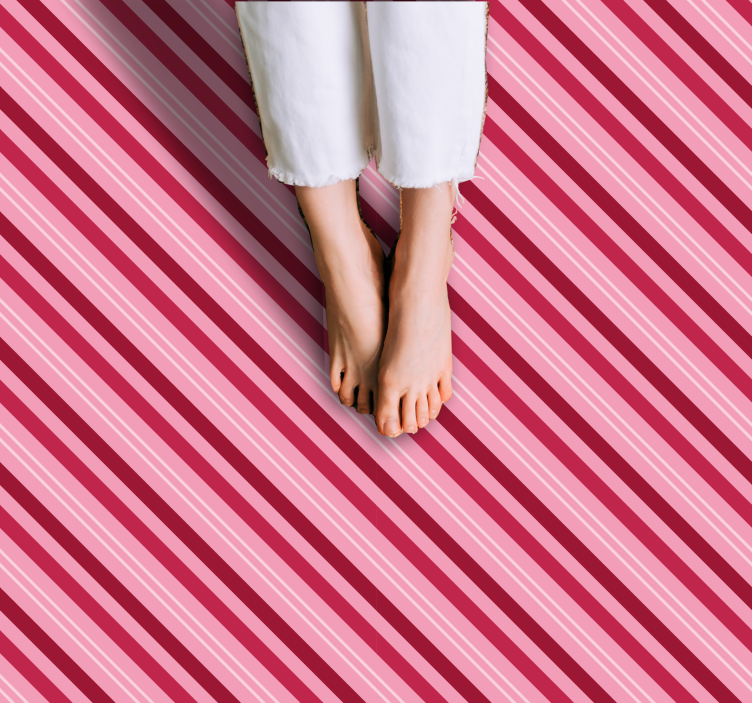 Striped vinyl rug with pink stripe pattern - TenStickers
