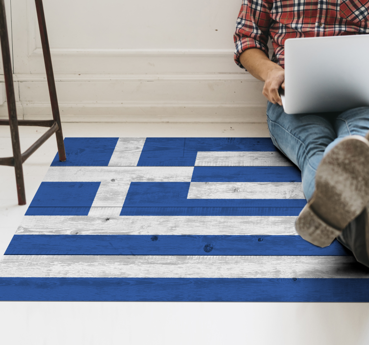 Striped Wooden Texture textured vinyl rug - TenStickers
