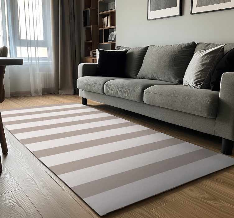 Stripes beige design vinyl rug - TenStickers