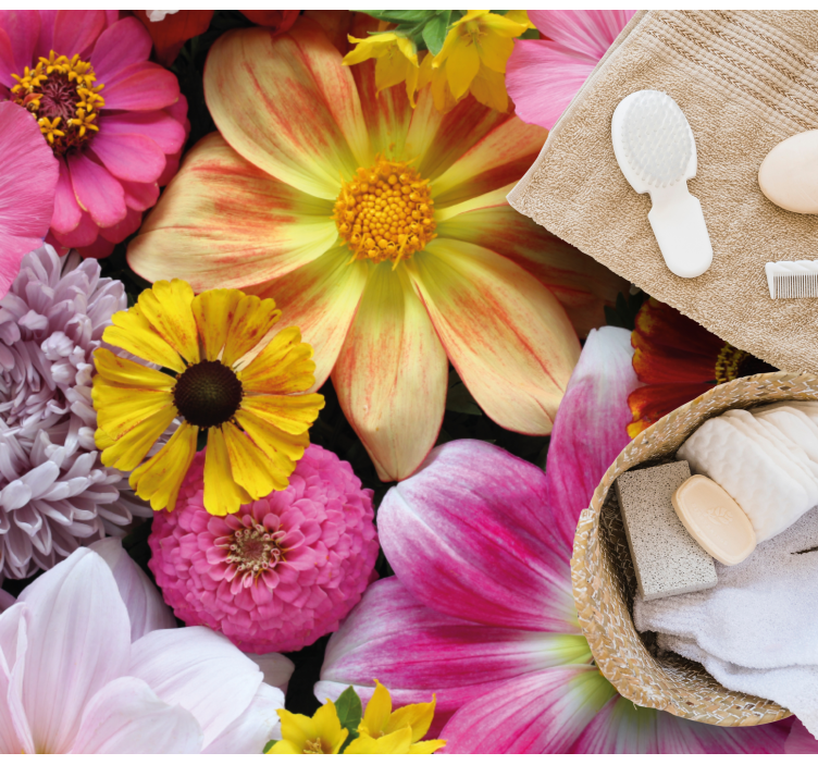 Beautiful realistic arrangement floral vinyl rug - TenStickers