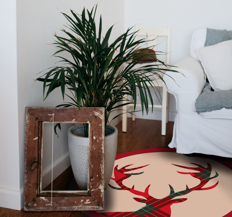 Stylish deer silhouette Christmas vinyl rug - TenStickers