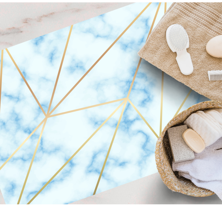 Stylish Geometric Motif marble vinyl rug - TenStickers