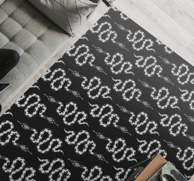 Stylish snake motif animal vinyl rug - TenStickers