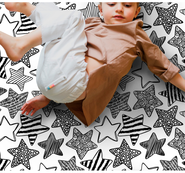 Stylish Star Pattern nursery vinyl rug - TenStickers