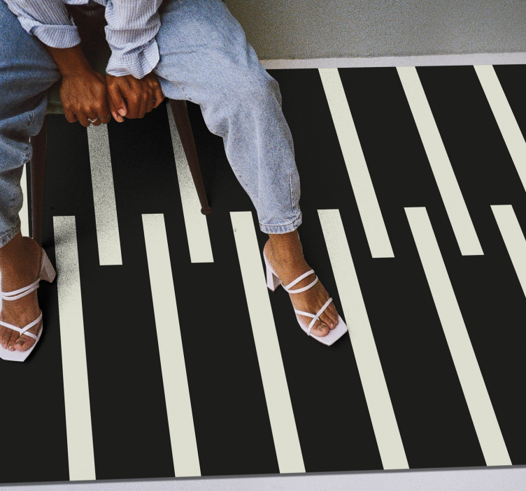 Stylish striped design teen vinyl rug - TenStickers