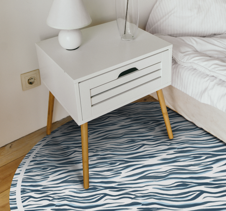 Stylish Zebra Wave animal print vinyl rug - TenStickers