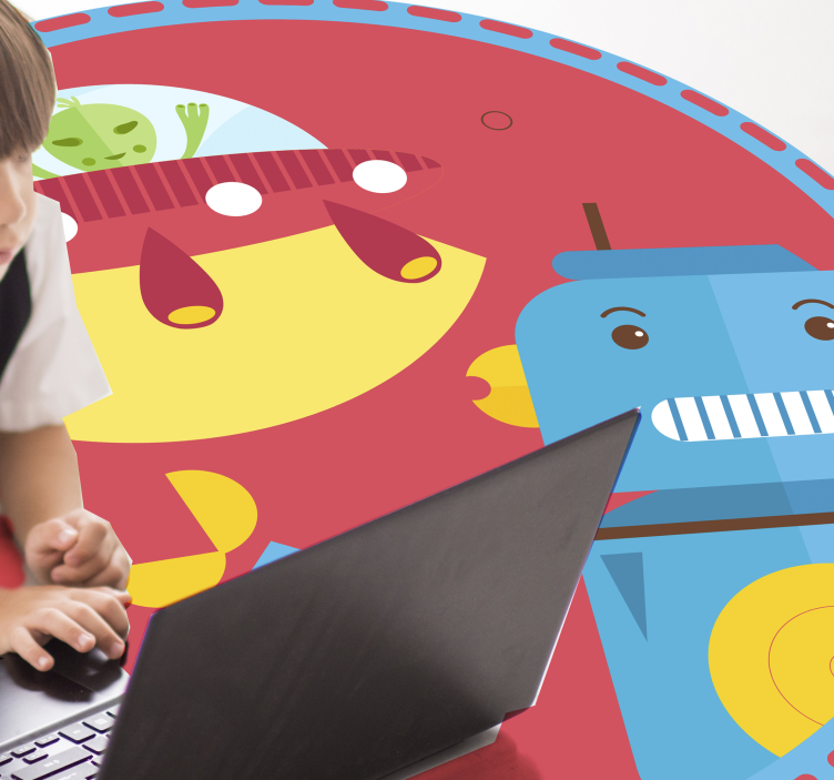 Submarine Robot Play kids vinyl rug - TenStickers