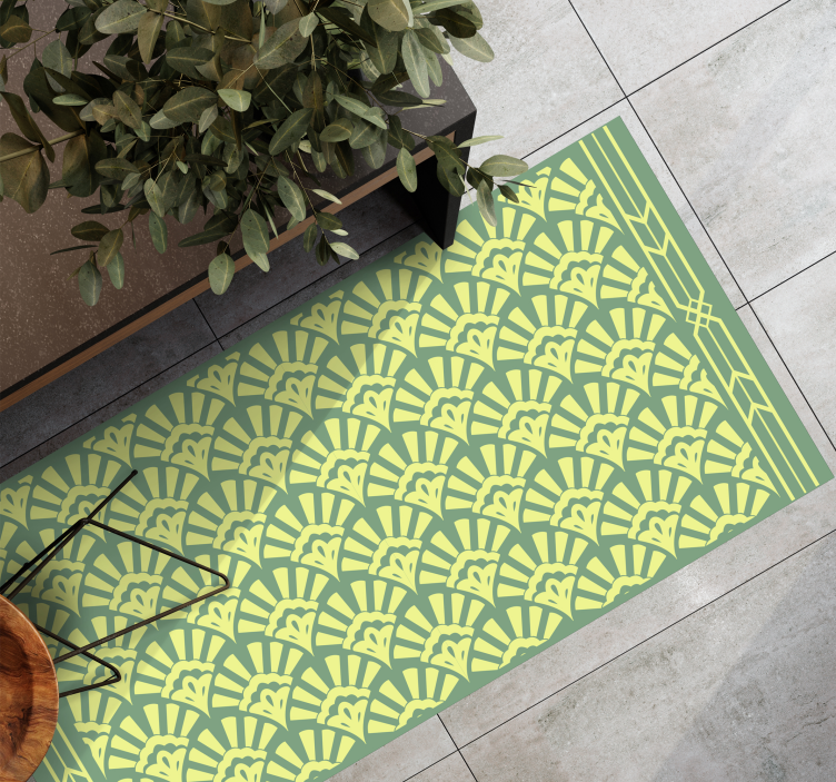 Sunburst floral tile vinyl rug - TenStickers