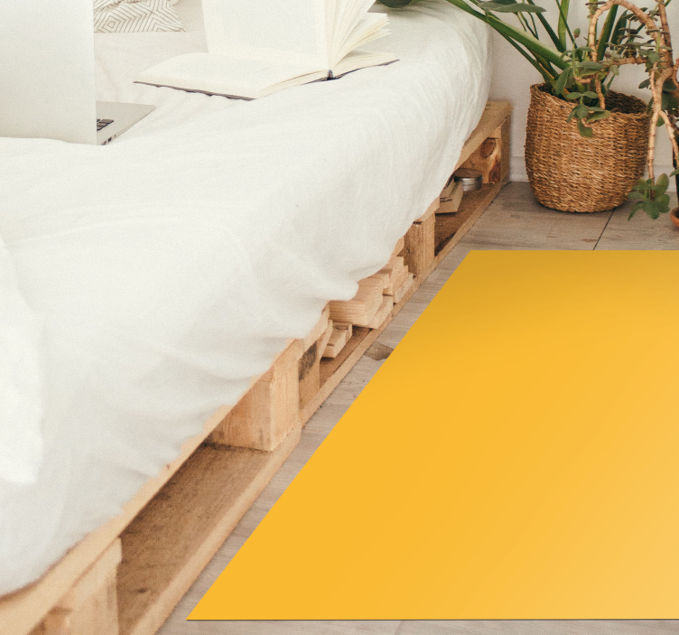 Sunny Yellow Hue bedroom vinyl rug - TenStickers