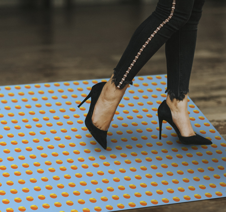 Sunshine Oranges Pattern wood effect vinyl rug - TenStickers