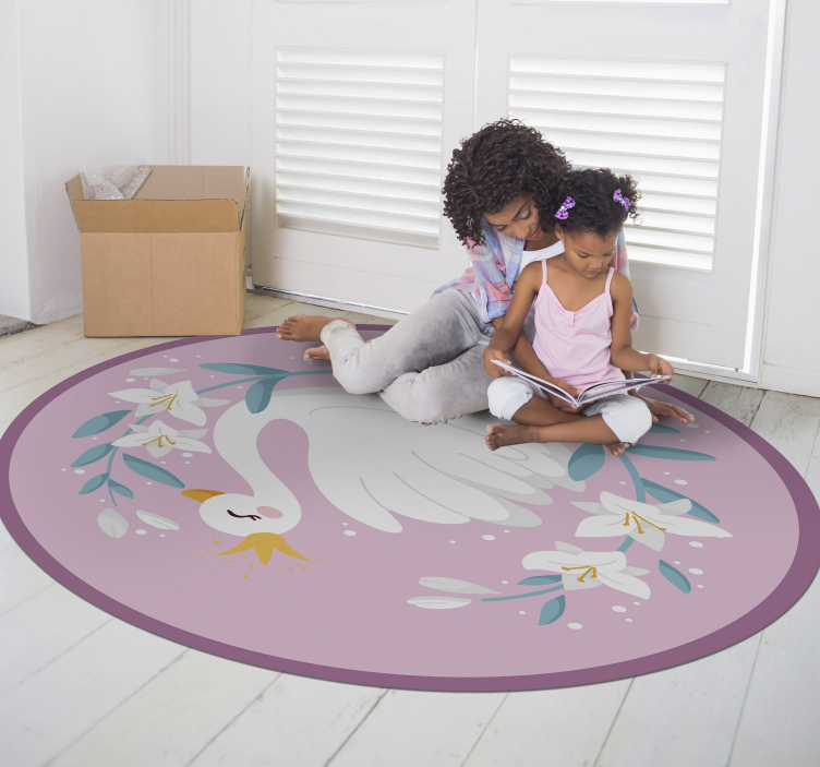 Swan Lake Imagery nursery vinyl rug - TenStickers
