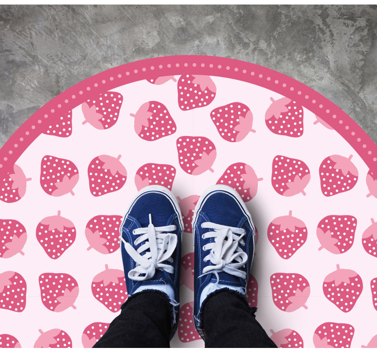 Sweet Strawberry Pattern kitchen vinyl rug - TenStickers