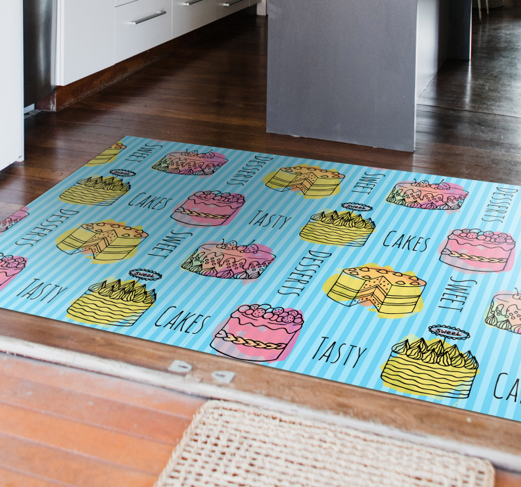 Sweet treats delight kitchen vinyl rug - TenStickers