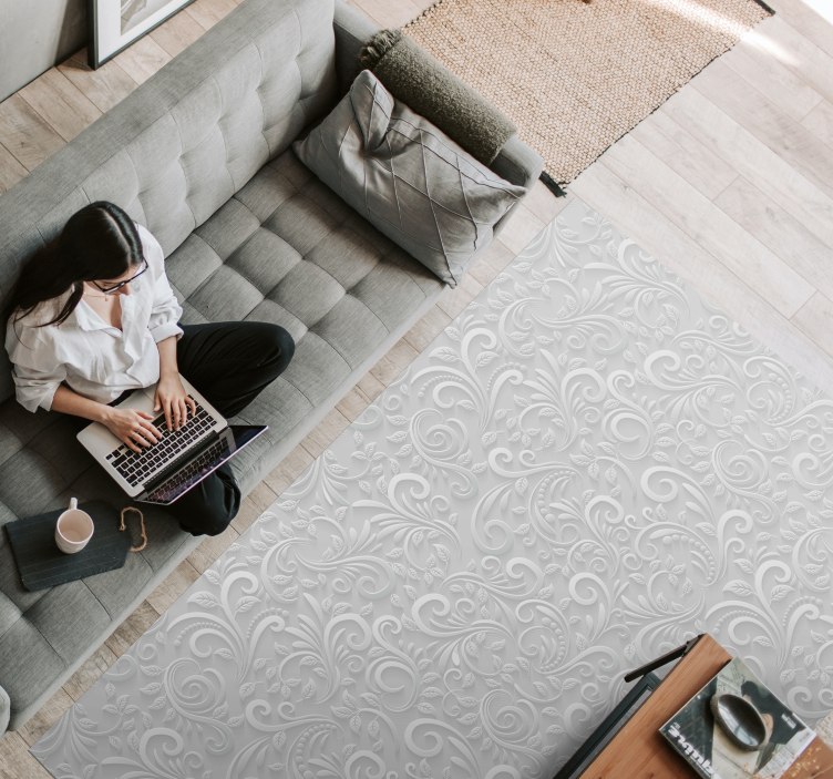 Swirling Elegance textured vinyl rug - TenStickers