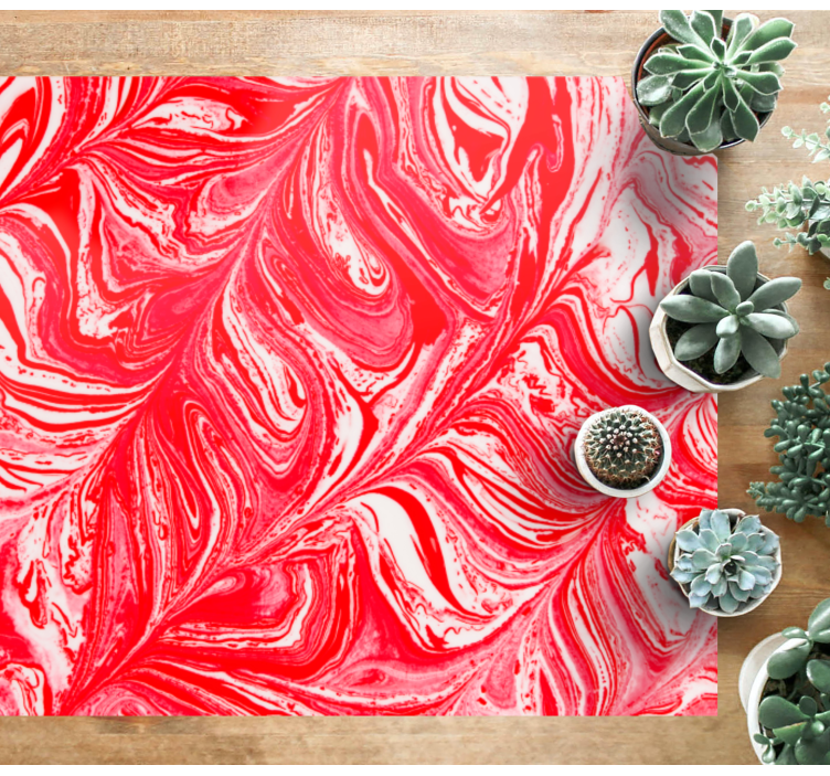 Swirling Red Patterns textured vinyl rug - TenStickers