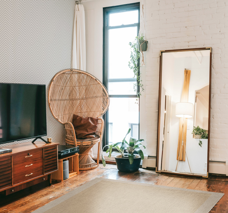 Teplon beige natural minimalist vinyl rug - TenStickers