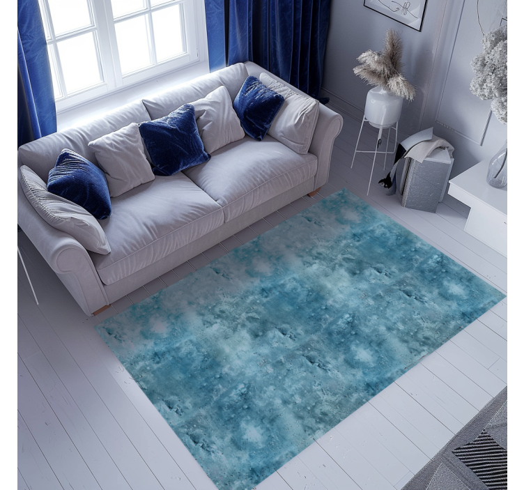 Textured design blue vinyl rug - TenStickers