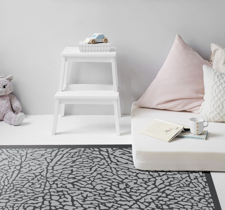 Textured dark pattern grey vinyl rug - TenStickers