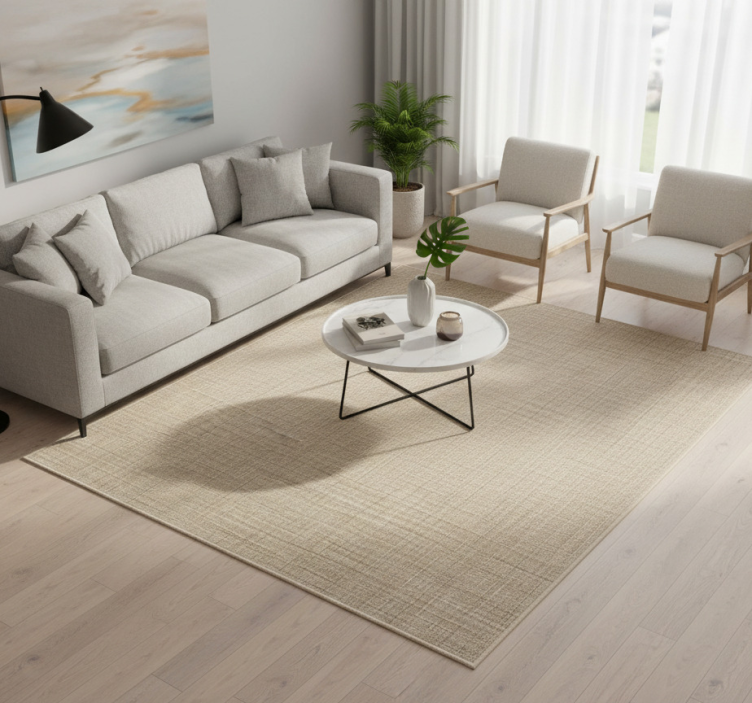 Textured vinyl rug in beige fabric effect - TenStickers