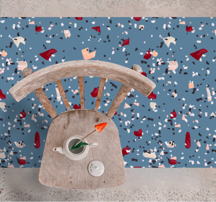 Textured vinyl rug in vibrant geometric patterns - TenStickers