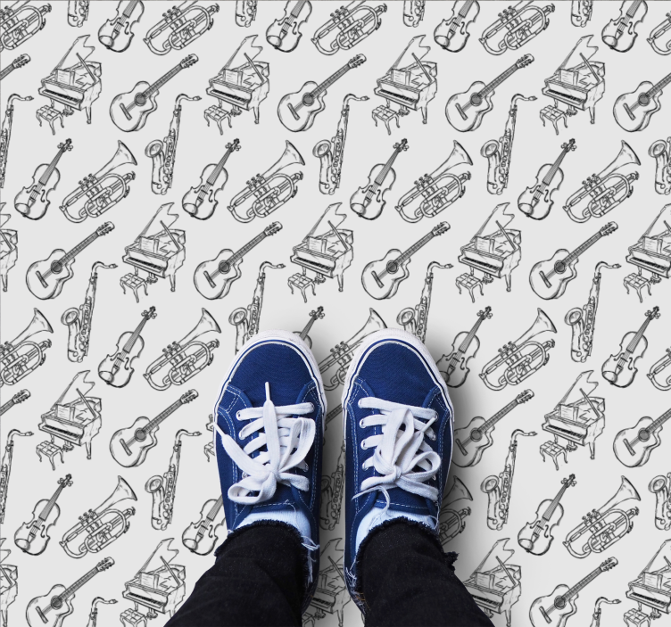 Textured vinyl rug musical instruments collection - TenStickers