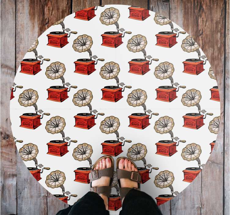 Textured vinyl rug retro music boxes - TenStickers