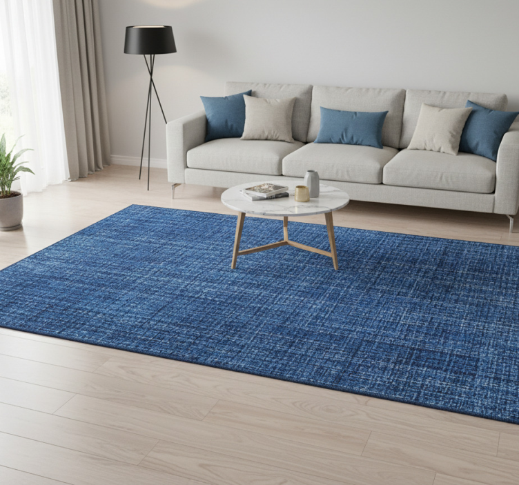Textured vinyl rug with blue fabric effect - TenStickers