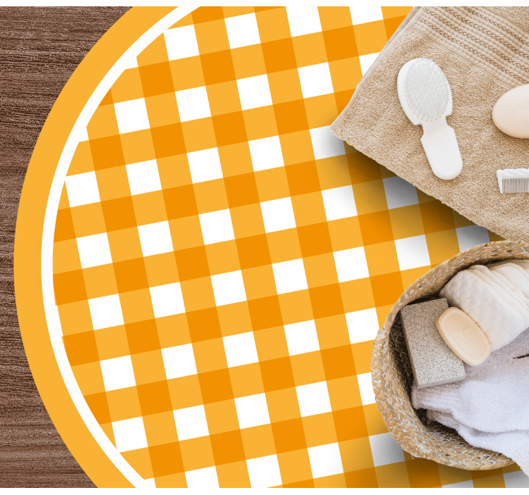 Textured vinyl rug with cozy checkered design - TenStickers