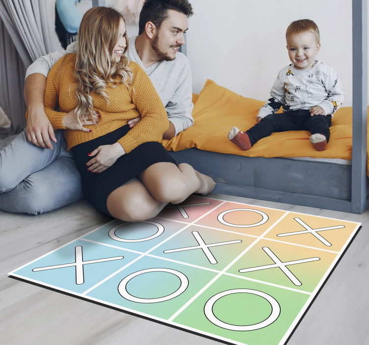 Tic-Tac-Toe Play game vinyl rug - TenStickers