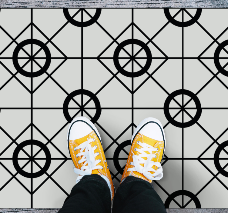 Tile design geometric vinyl rug - TenStickers