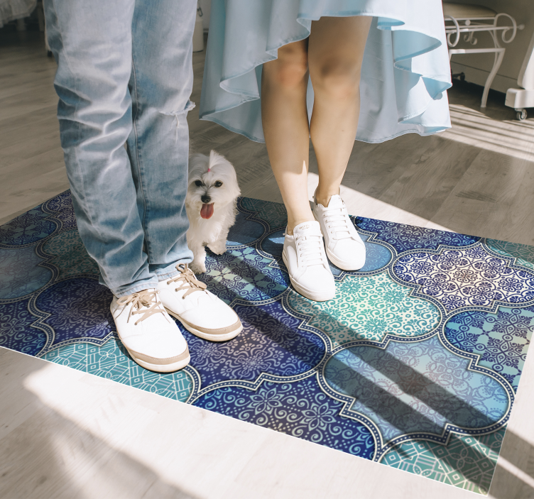Tile vinyl rug with detailed tile designs - TenStickers