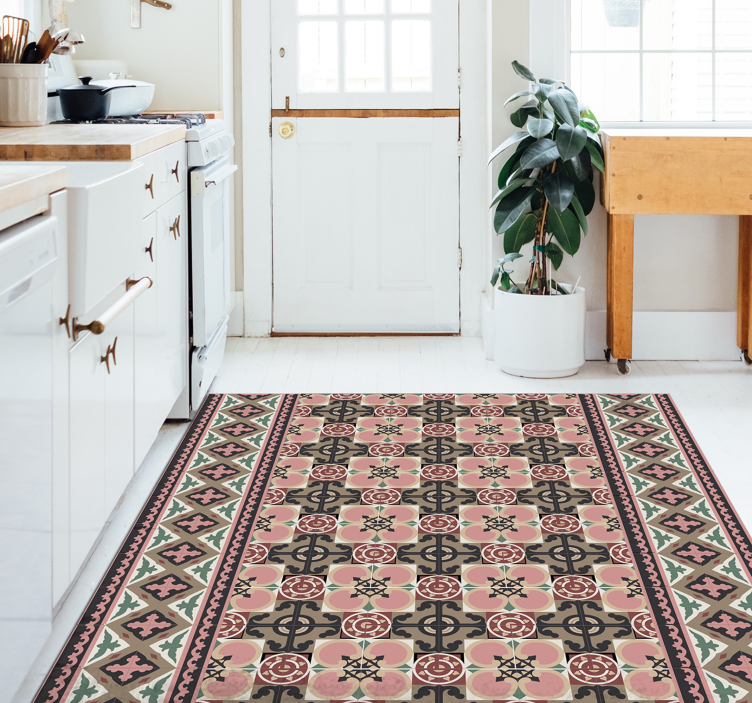 Toledo tiles kitchen vinyl rug - TenStickers