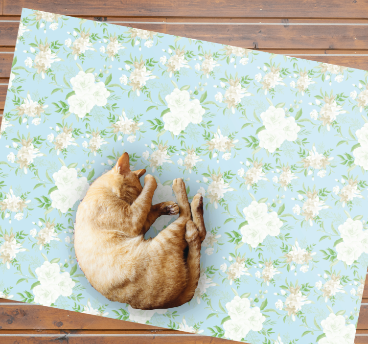 Tranquil Botanical Grace floral vinyl rug - TenStickers