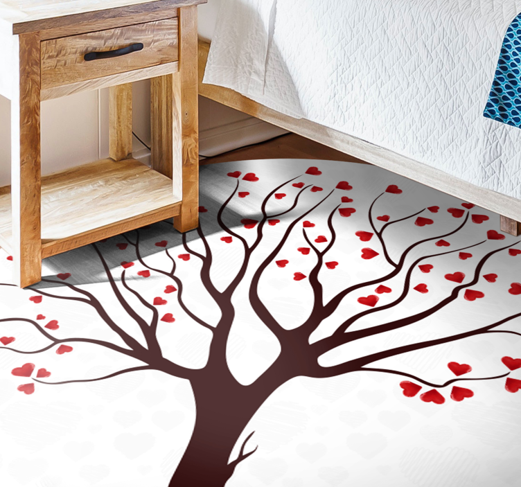 Tree Of Hearts floral vinyl rug - TenStickers