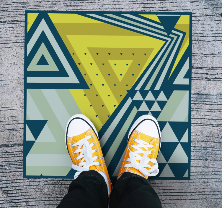 Triangular Elements geometric vinyl rug - TenStickers