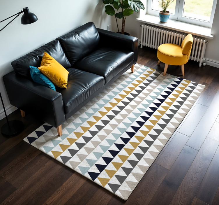 Triangular Pattern Effects geometric vinyl rug - TenStickers